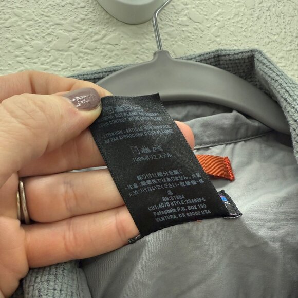 Patagonia Kamuela Grid Grey Fleece Button Up Long Sleeve Shirt 25490 Mens XXL - Picture 4 of 8